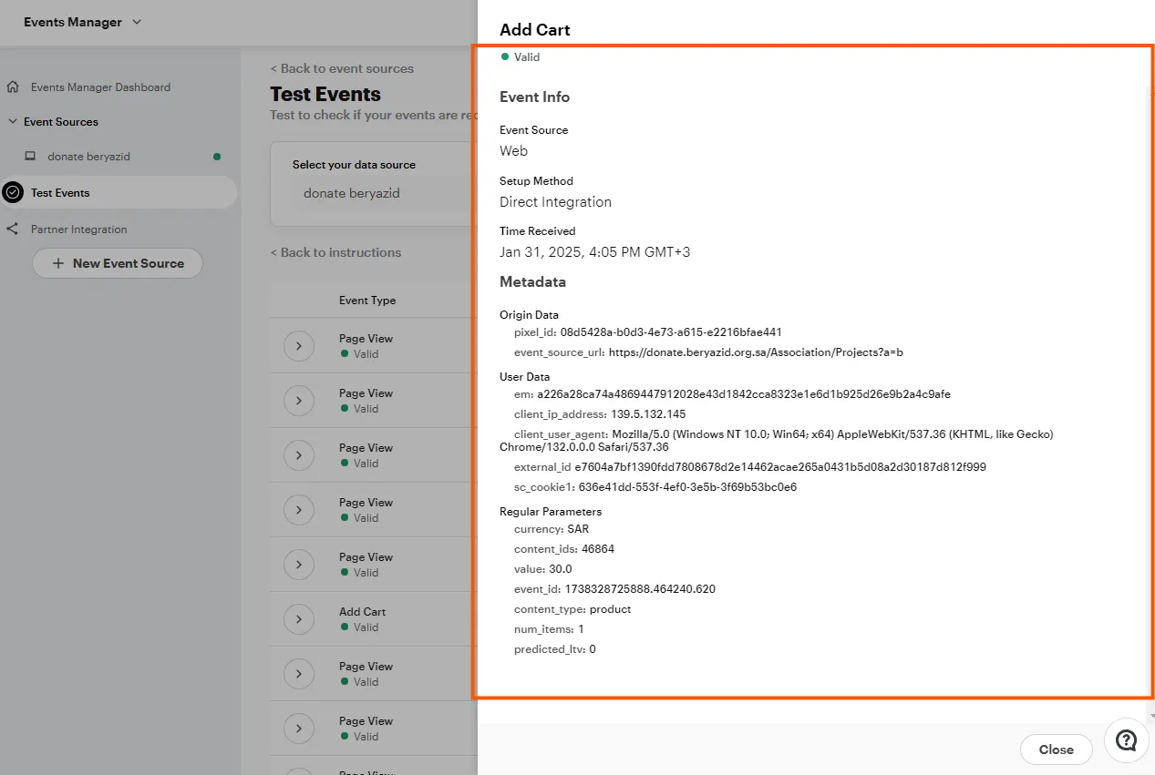 Add to cart event manager