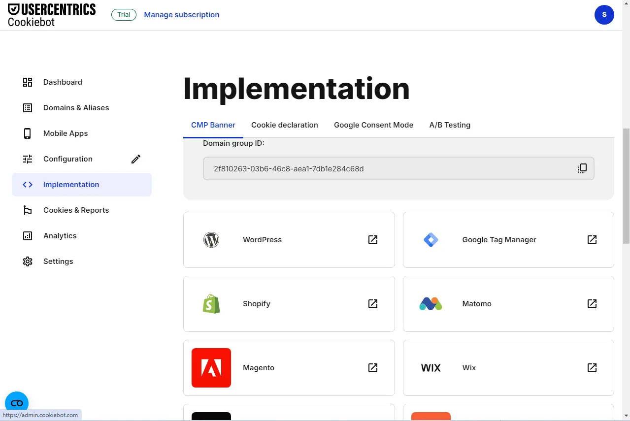 Implement cookie
