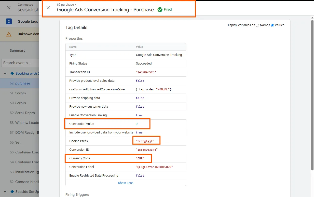 Acuity form google ads conversion tracking in GTM
