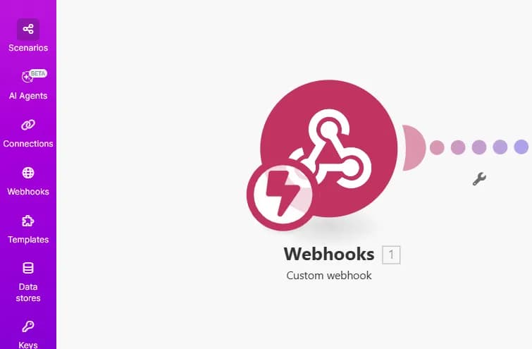 Create a webhook in make